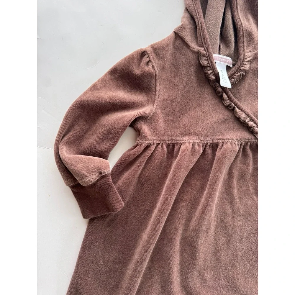 VTG Old Navy 2T Brown‎ Velour Dress